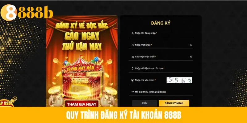 Ánh minh họa: Quy trình đăng ký tài khoản 888B