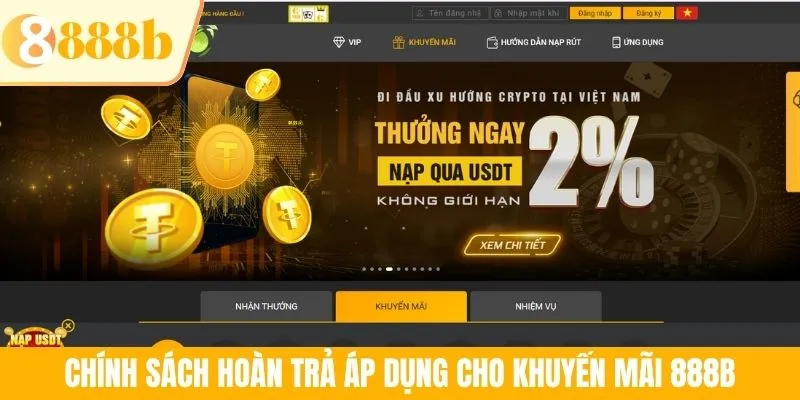 Chính sách hoàn trả áp dụng cho khuyến mãi 888B