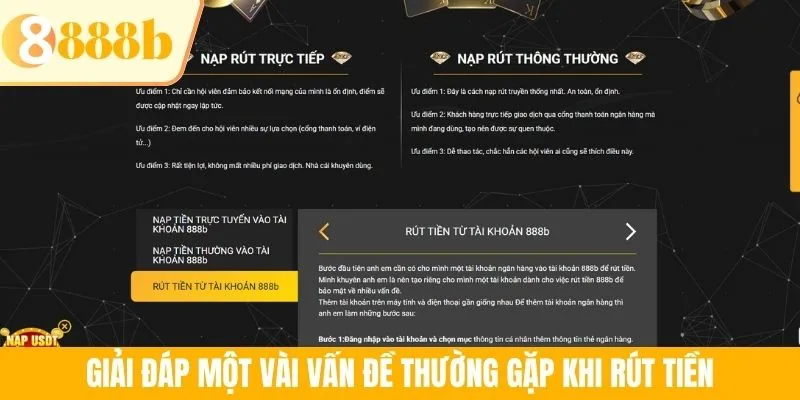 Giải đáp một vài vấn đề thường gặp khi rút tiền